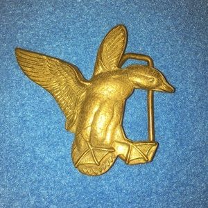 Vintage 1978 Baron Buckle Duck Brass Belt Buckle